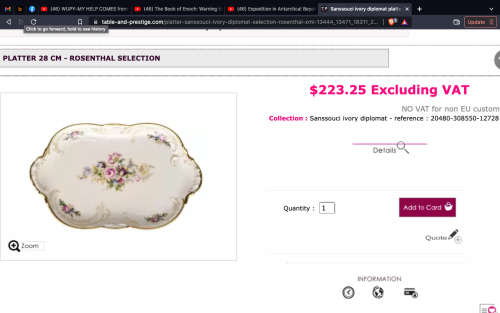 Rosenthal Selb-Germany Sanssouci Double Handle 33cm Platter in Mint Condition