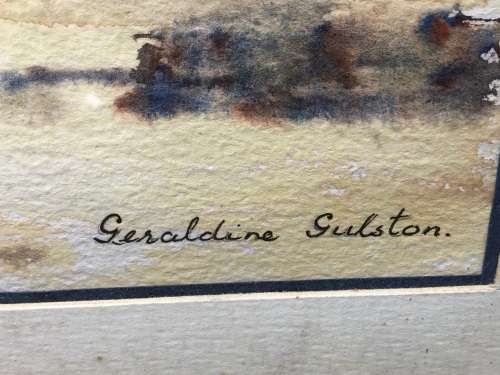 GERALDINE GULSTON (SA 20th CENTURY) FRAMED WATERCOLOUR LANDSCAPE PAINTING `SCOTTBURGH`