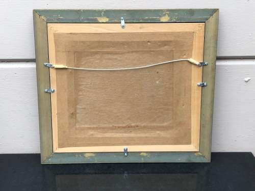 STUNNING 20th CENTURY FRAMED OIL ON BOARD PAINTING , GORGEOUS FRAME - INDECIPHERABLE SIGNATURE