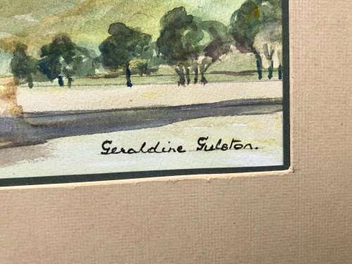GERALDINE GULSTON (SA 20th CENTURY) UNFRAMED WATERCOLOUR PAINTING