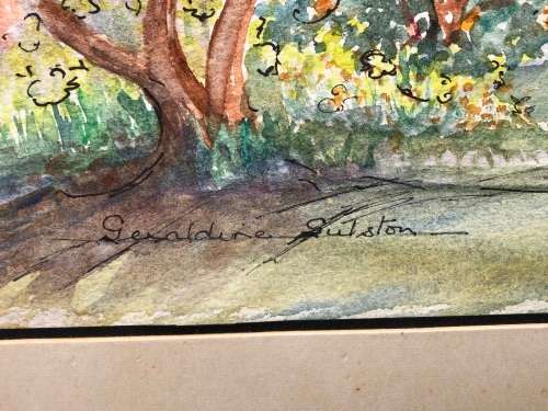 GERALDINE GULSTON (SA 20th CENTURY) UNFRAMED WATERCOLOUR PAINTING `CATHERINE`S FARM RHODESIA` 1986