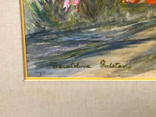 GERALDINE GULSTON (SA 20th CENTURY) UNFRAMED WATERCOLOUR PAINTING `CATHERINE`S FARM RHODESIA` 1986