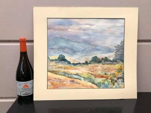 GERALDINE GULSTON (SA 20th CENTURY) UNFRAMED WATERCOLOUR PAINTING `CHIMANIMANI MOUNTAINS`