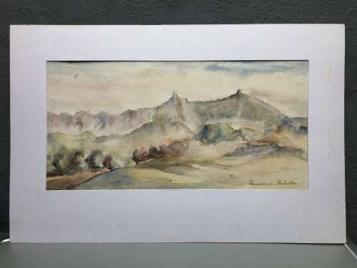 GERALDINE GULSTON (SA 20th CENTURY) UNFRAMED WATERCOLOUR PAINTING `HIMERVILLE` DATED 1980