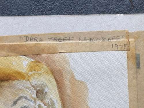 GERALDINE GULSTON (SA 20th CENTURY) UNFRAMED WATERCOLOUR PAINTING`DARK TREES` DATED 1978