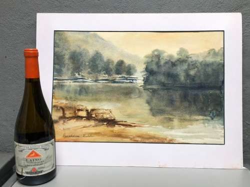 GERALDINE GULSTON (SA 20th CENTURY) UNFRAMED WATERCOLOUR PAINTING`RIVERS END SCOTTBURGH` DATED 1983