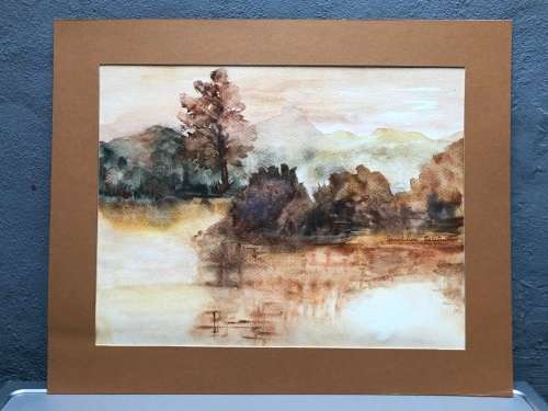 GERALDINE GULSTON (SA 20th CENTURY) UNFRAMED WATERCOLOUR PAINTING`AUTUMN` DATED 1981