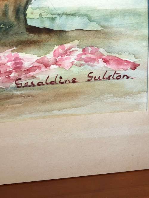 GERALDINE GULSTON (SA 20th CENTURY) LARGE UNFRAMED WATERCOLOUR PAINTING `TREE`