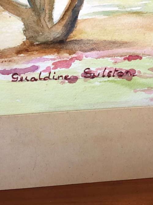 GERALDINE GULSTON (SA 20th CENTURY) LARGE UNFRAMED WATERCOLOUR PAINTING `TREE 2`
