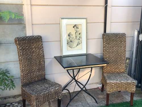 IRIS AMPENBERGER (1916 - 1981) NICELY FRAMED ORIGINAL MIXED MEDIA - MOTHER AND CHILD
