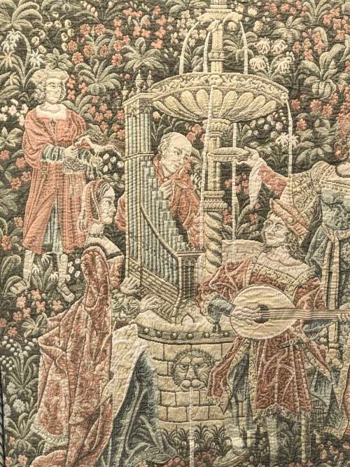 WHAT A BEAUTY !!!! STUNNING LARGE FRENCH MEDIEVAL AUBUSSON /TAPESTRY WALL HANGING 1540 X 1540mm