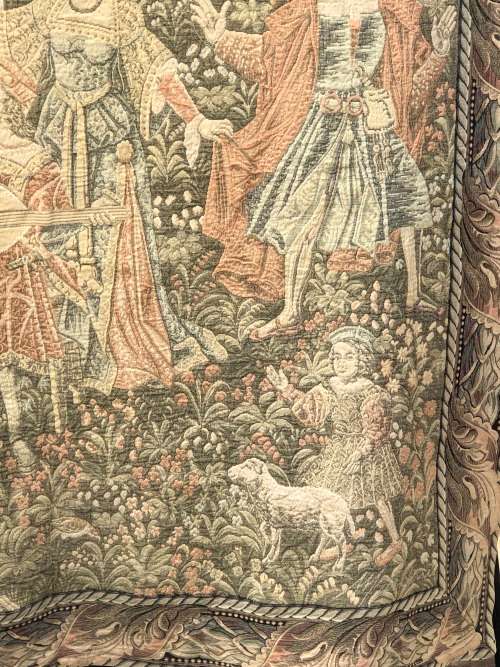 WHAT A BEAUTY !!!! STUNNING LARGE FRENCH MEDIEVAL AUBUSSON /TAPESTRY WALL HANGING 1540 X 1540mm