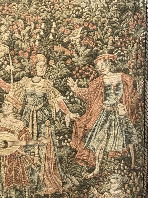 WHAT A BEAUTY !!!! STUNNING LARGE FRENCH MEDIEVAL AUBUSSON /TAPESTRY WALL HANGING 1540 X 1540mm