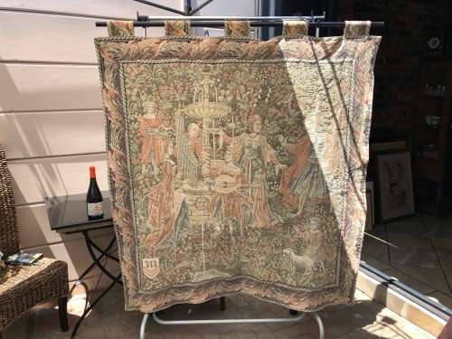 WHAT A BEAUTY !!!! STUNNING LARGE FRENCH MEDIEVAL AUBUSSON /TAPESTRY WALL HANGING 1540 X 1540mm