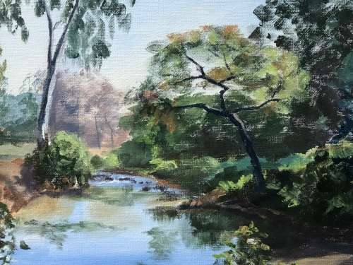 B. de HARDE (SA 20th CENTURY) - STUNNING FRAMED OIL ON BOARD LANDSCAPE PAINTING - BEHIND GLASS