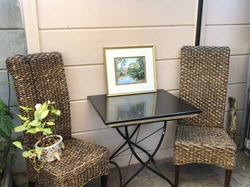 B. de HARDE (SA 20th CENTURY) - STUNNING FRAMED OIL ON BOARD LANDSCAPE PAINTING - BEHIND GLASS