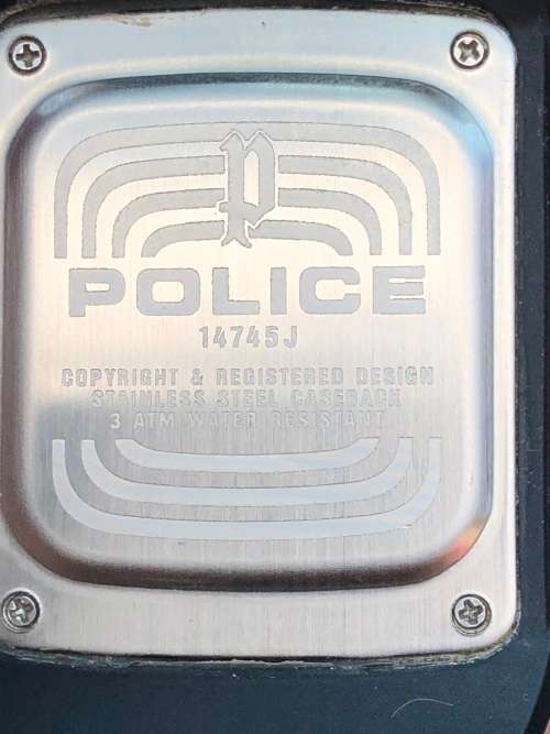 POLICE 14745J LARGE BLACK ANALOG QUARTZ WATCH - WORKING 100%