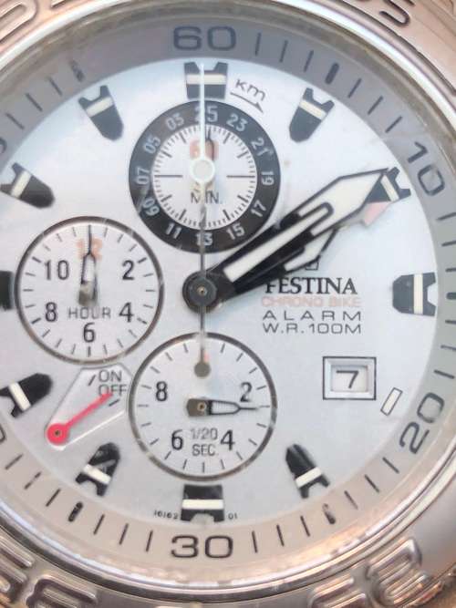 FESTINA CHRONO BIKE 2004 TOUR DE FRANCE ANALOG WATER RESISTANT ALARM QUARTZ WATCH - WORKING 100%