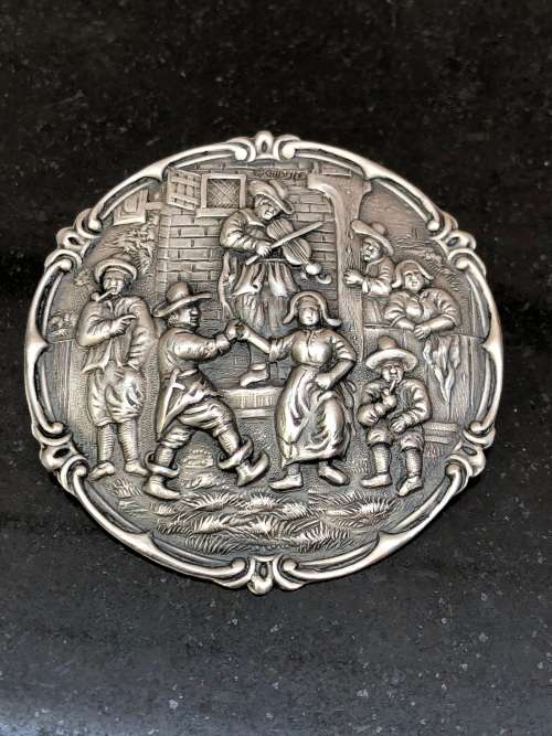 HERMAN HOOIJKAAS (1875 - ) DUTCH HALLMARKED 900 SILVER BROOCH - 15.76g