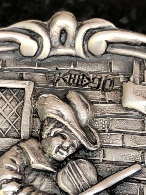 HERMAN HOOIJKAAS (1875 - ) DUTCH HALLMARKED 900 SILVER BROOCH - 15.76g