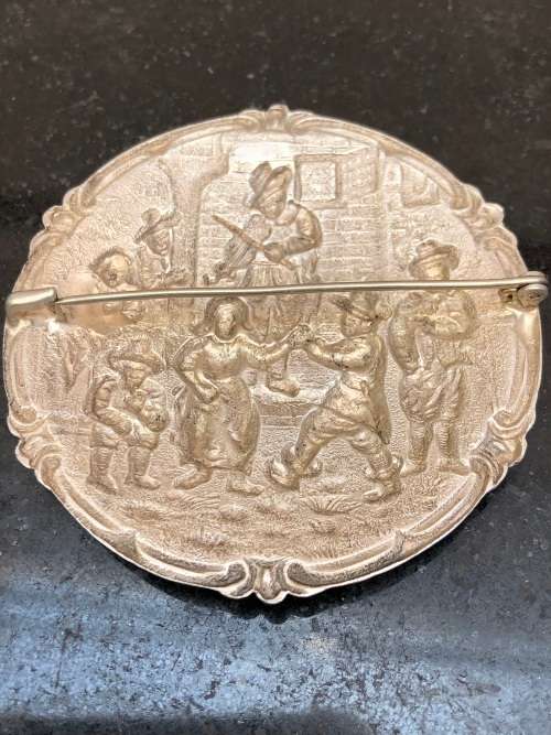 HERMAN HOOIJKAAS (1875 - ) DUTCH HALLMARKED 900 SILVER BROOCH - 15.76g