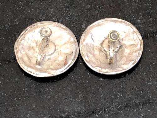 HERMAN HOOIJKAAS (1875 - ) DUTCH HALLMARKED SILVER CLAD EARRINGS - 11.68g
