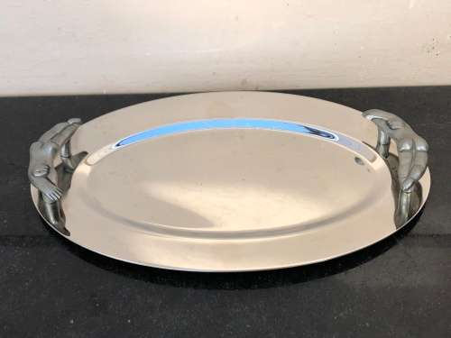 CARROL BOYES (1954 - 2019) ORIGINAL SWIMMER PATTERN MEAT PLATTER - FUNCTIONAL ART !!! - ENGRAVED
