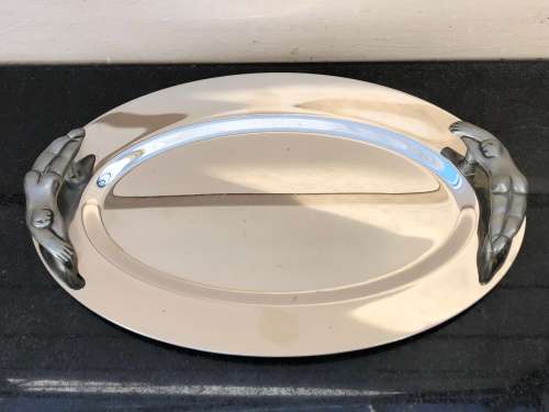 CARROL BOYES (1954 - 2019) ORIGINAL SWIMMER PATTERN MEAT PLATTER - FUNCTIONAL ART !!! - ENGRAVED