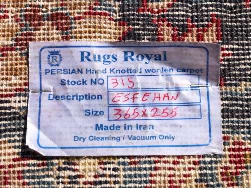 Large pure wool hand knotted Isfahan Najafabad Persian carpet  3650 X 2550mm lightly worn