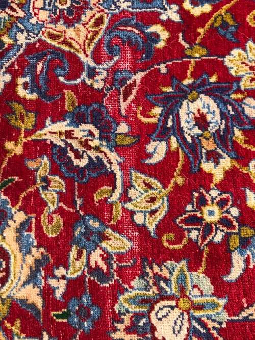Large pure wool hand knotted Isfahan Najafabad Persian carpet  3650 X 2550mm lightly worn