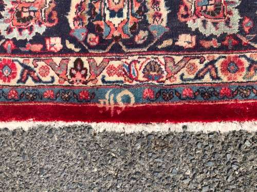 Huge pure wool hand knotted signed Mashad Kashmar Iranian Persian carpet  3800 X 2965 mm
