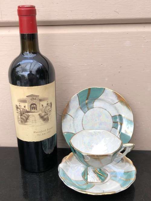 BALLERINA CHINA Regd c1950`s IRIDESCENT MOTHER OF PEARL TEA TRIO , MADE IN ENGLAND - No 3 of 5