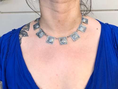 AMAZING VINTAGE STERLING SILVER CANDIDA NECKLACE - STUNNING DESIGNER PIECE - 49.29g