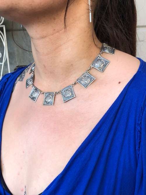 AMAZING VINTAGE STERLING SILVER CANDIDA NECKLACE - STUNNING DESIGNER PIECE - 49.29g