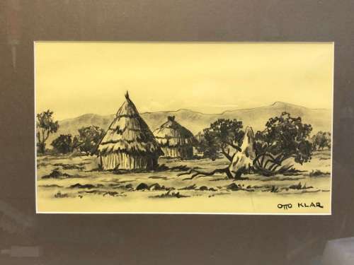INVESTMENT ART !!! OTTO KLAR (SA 1908 - 1994) - STUNNING FRAMED CHARCOAL SKETCH