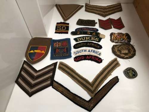 JOB LOT OS VARIOUS MILITARY CLOTH BADGES , MOSTLY SADF RANK