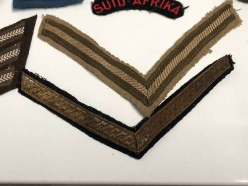 JOB LOT OS VARIOUS MILITARY CLOTH BADGES , MOSTLY SADF RANK