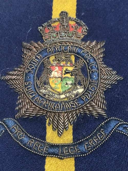 JOB LOT - OLD SAP JACKET POCKET BULLION WIRE BADGE , CAPE TOWN FIRE BRIGADE AND A PARATROOP BADGE