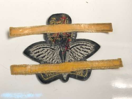 JOB LOT - OLD SAP JACKET POCKET BULLION WIRE BADGE , CAPE TOWN FIRE BRIGADE AND A PARATROOP BADGE
