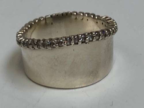 BEAUTIFUL CHUNKY 925 SILVER RING - DESIGN WORKS FOR A THUMB RING AS WELL - SIZE U - 8.5g