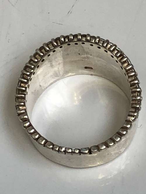BEAUTIFUL CHUNKY 925 SILVER RING - DESIGN WORKS FOR A THUMB RING AS WELL - SIZE U - 8.5g