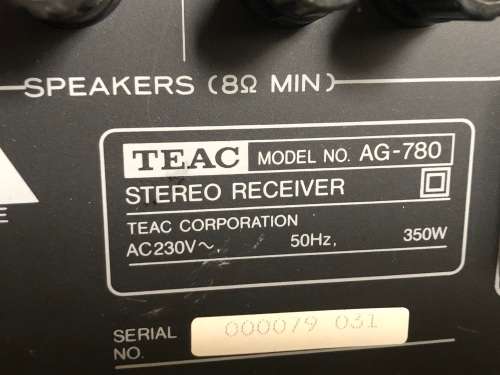 TEAC AG-780 AM / FM STEREO RECEIVER IN FULL WORKING ORDER - NO REMOTE