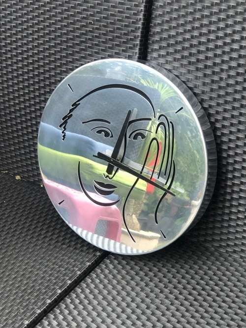 CARROL BOYES (1954 - 2019) `LET`S FACE IT` LARGE QUARTZ WALL CLOCK - CLEARLY MARKED
