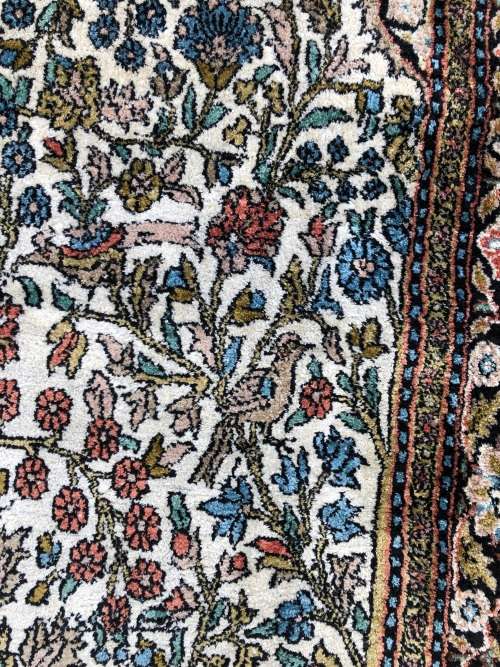 STUNNING HAND KNOTTED LAMBS WOOL AND SILK TREE OF LIFE ISFAHAN PERSIAN CARPET 1170 X 1900mm