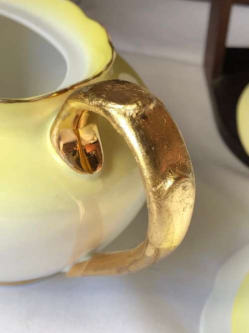 ROYAL ALBERT YELLOW RAINBOW PATTERN TEA FOR ONE - CHECK DESCRIPTION AND PICS