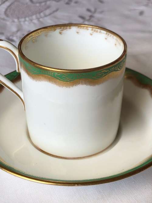 SUPER RARE !!! c1900`s SET OF FOUR WEDGWOOD DEMITASSE CUPS AND SAUCERS - LIGHT GILT WEAR