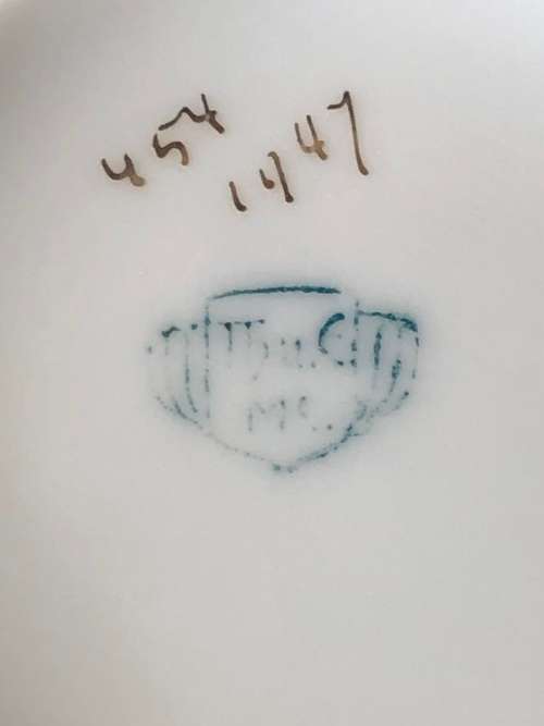 STUNNING 1900`s PORCELAIN DEMITASSE CUP AND SAUCER - MINT - UNKNOWN MARKING