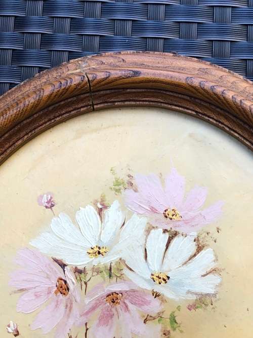 JOHAN DYKMAN (SA 20th CENTURY) STUNNING OVAL FRAMED OIL ON BOARD COSMOS PAINTING