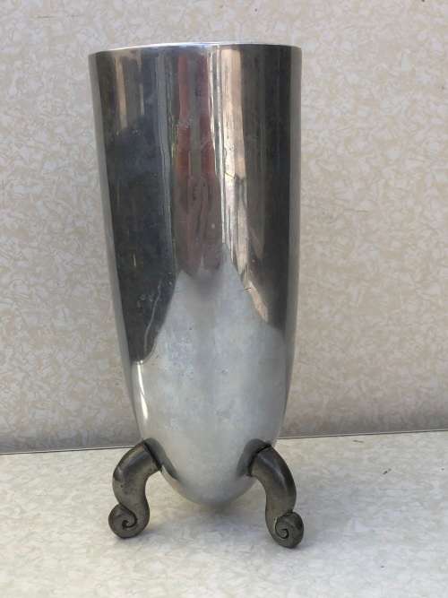 CARROL BOYES (1954 - 2019) `WAVE PATTERN` CONICAL VASE - MARKED ON THE BASE