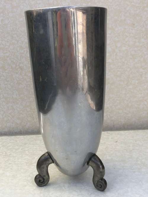 CARROL BOYES (1954 - 2019) `WAVE PATTERN` CONICAL VASE - MARKED ON THE BASE